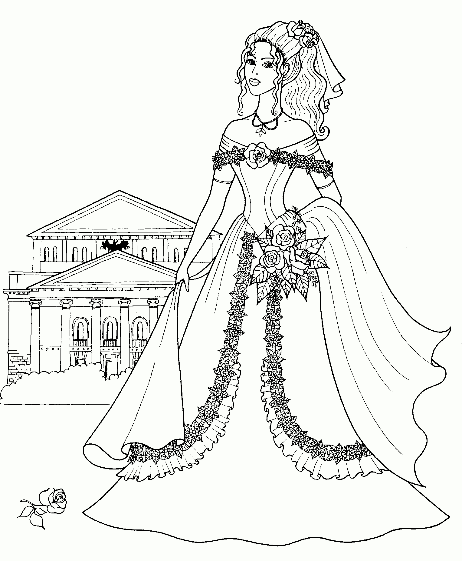 1527x1851 Girl Dress Coloring Page Girl Dress Coloring Page