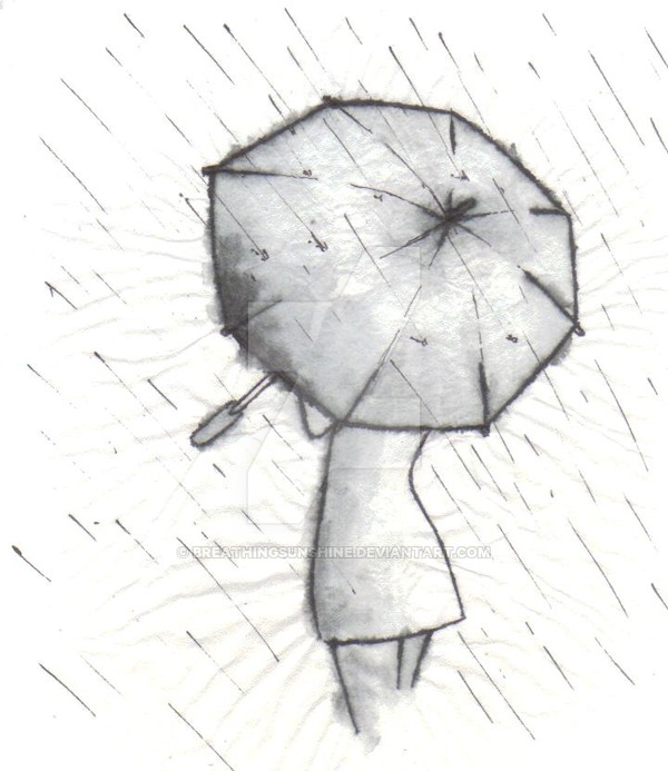 Girl In Rain Drawing at GetDrawings | Free download