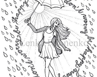 340x270 Rain Coloring Page Etsy