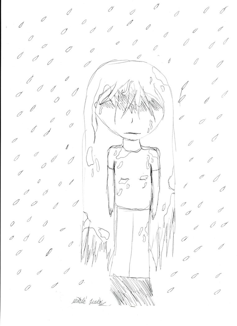 763x1048 Girl Standing In The Rain By Cutebabymangle