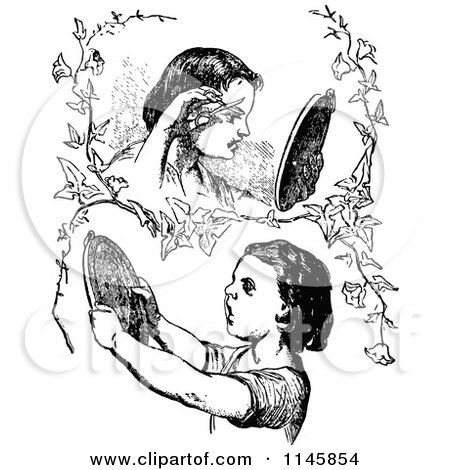 450x470 Clipart Of Retro Vintage Black And White Girls Trainning Their