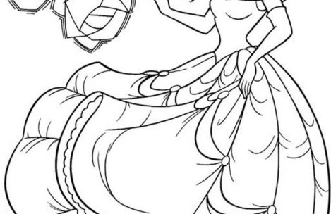 469x304 Coloring Pages For Girls Of Princess Of Bell In A Mirror Just