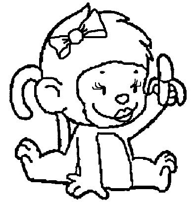 396x408 Monkey Coloring Pages