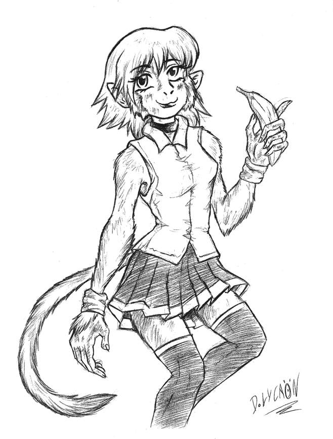 658x867 Monkey Girl By Darksteellycaon