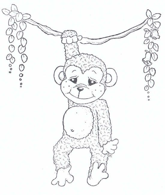 550x650 Stempel 8597 Afrika Affen Applikationen Patches Sticken