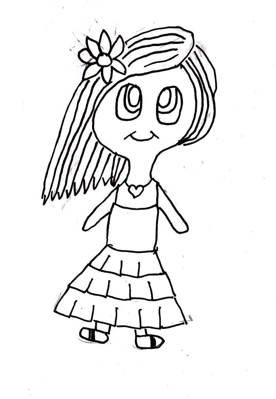 900x1299 Cute Manga Girl Outline By Rachel Hofton Art