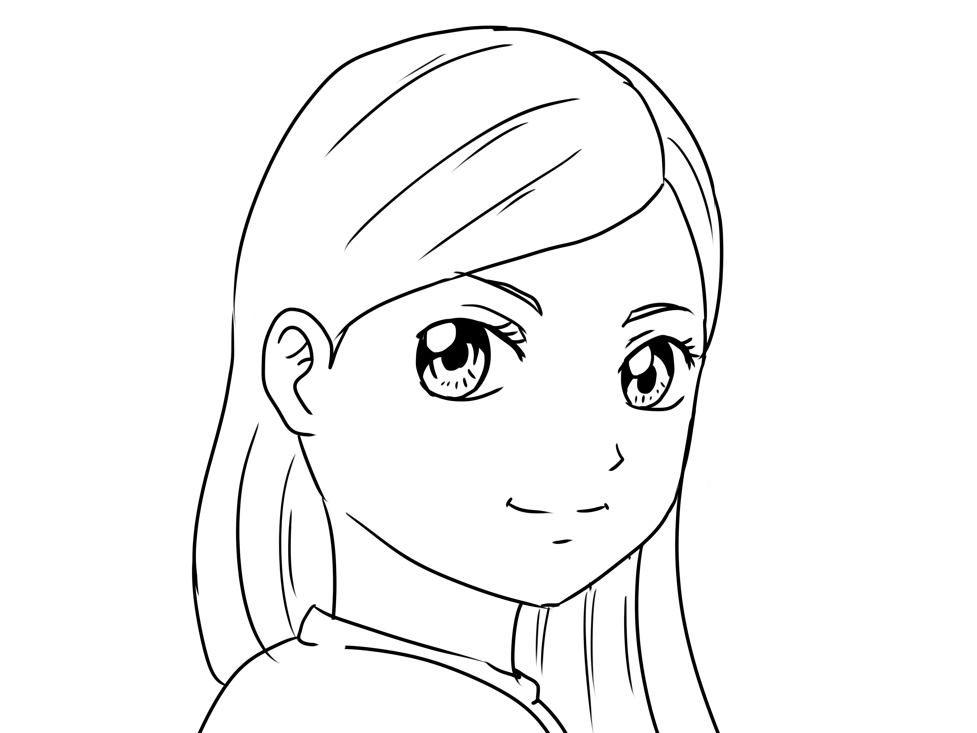 Girl Outline Drawing