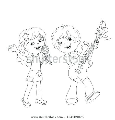 450x470 Outline A Boy And Girl Coloring Pages Coloring Page Outline
