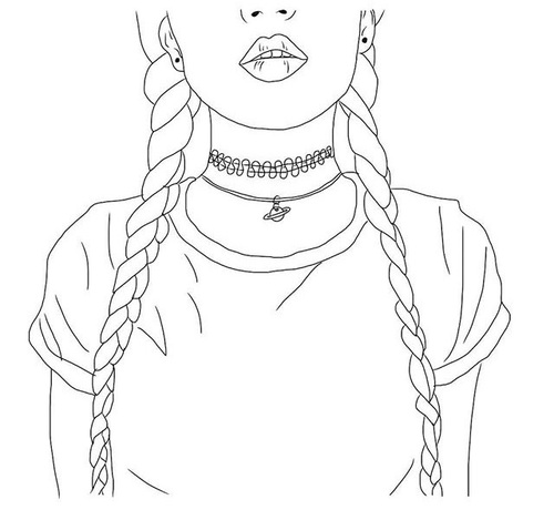 Girl Outline Drawing at GetDrawings | Free download