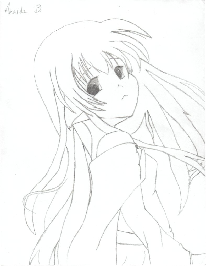 787x1015 Anime Girl Outline By Shekame