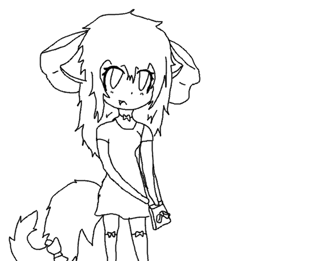 660x538 Fox Girl Outline By Riskyapplepie