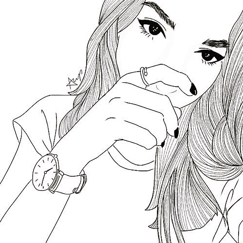499x499 Girl, Outline, And Drawing Image Tumblr Outlines