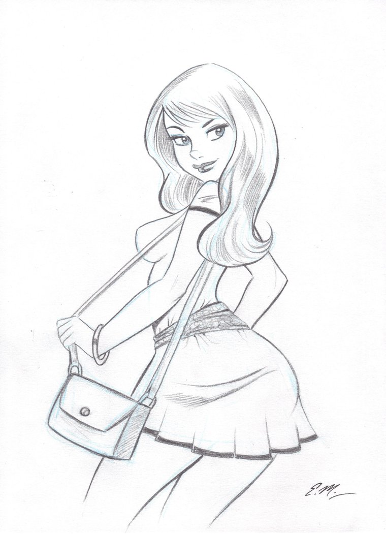 760x1051 Girl Pencil Sketch By Em Scribbles