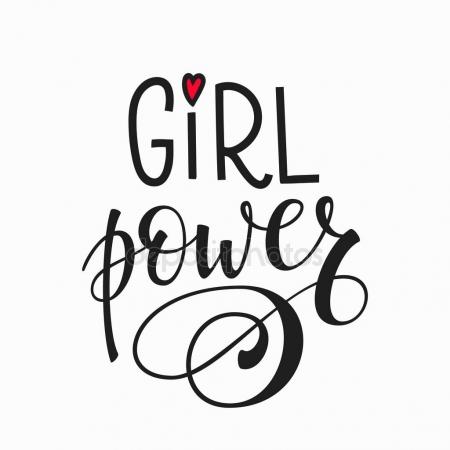 450x450 Girl Power Lettering Typography Calligraphy Stock Vector