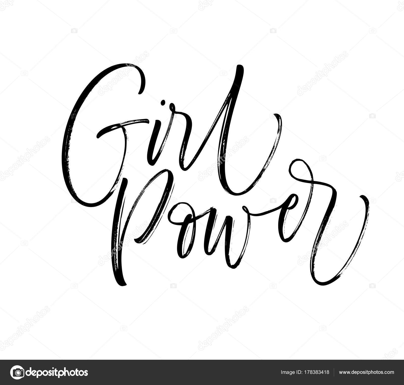 1600x1523 Girl Power Card. Stock Vector Gevko93