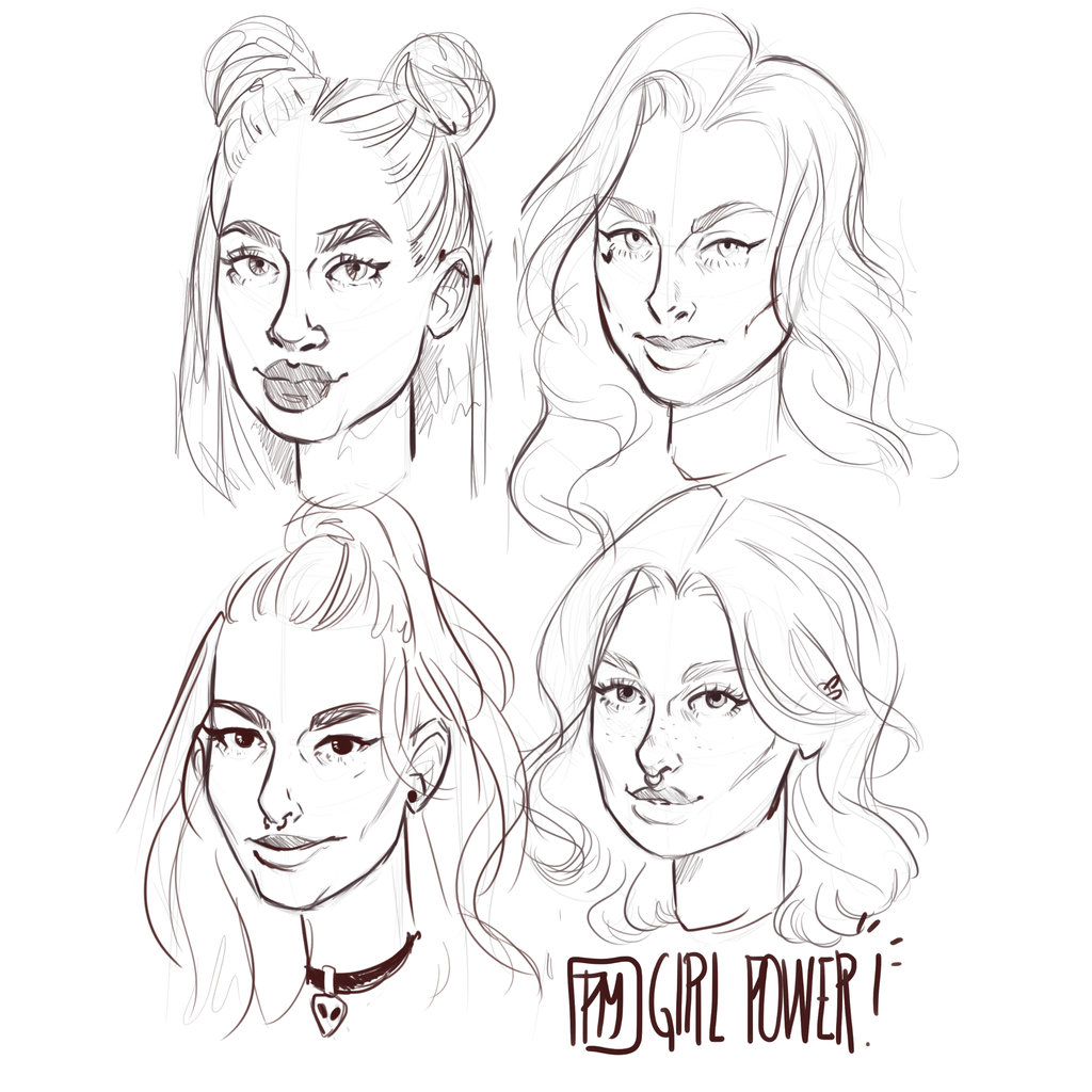 1024x1024 Girl Power (Sketch) By Paulamilanez
