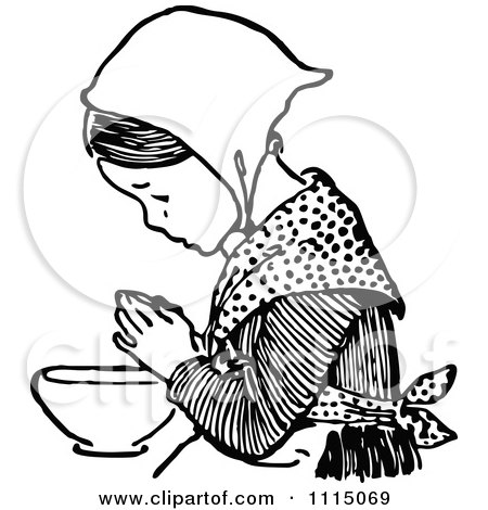 450x470 Clipart Vintage Mother Praying With Her Daughter