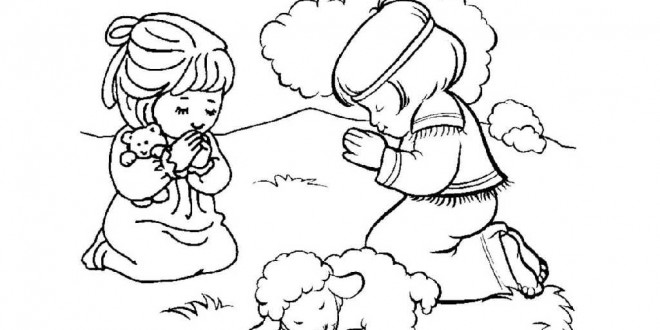 660x330 Little Girl Praying Coloring Page Bebo Pandco