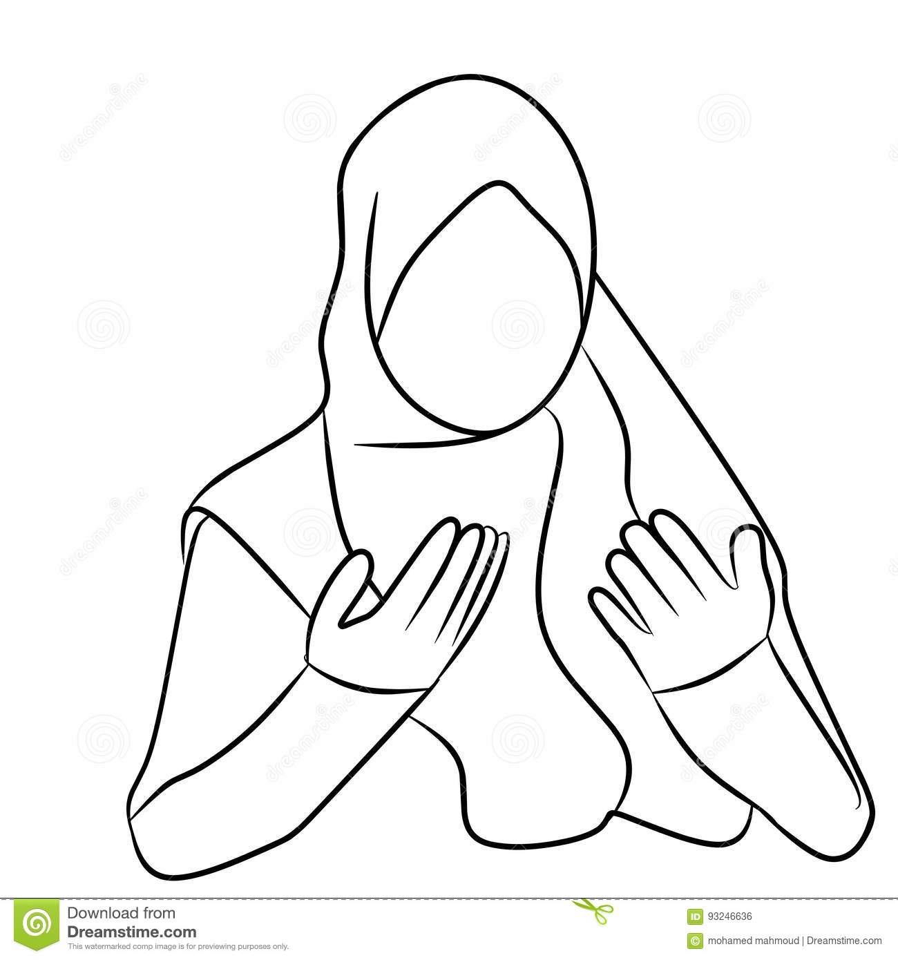 1300x1390 Muslim Praying Clipart Black And White