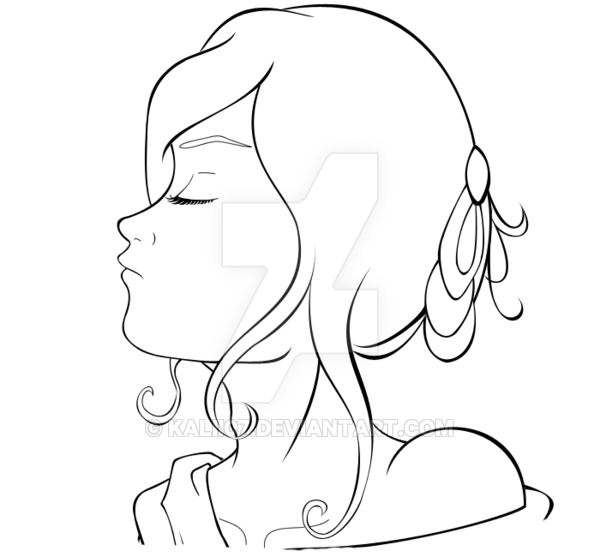 600x557 Girl Butterfly Profile Lines By Kalii07