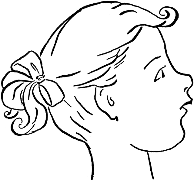 640x596 Profile Of A Young Girl Clipart Etc