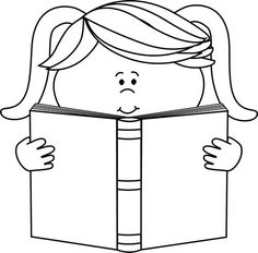 236x232 Girl Reading A Book Clipart Black And White
