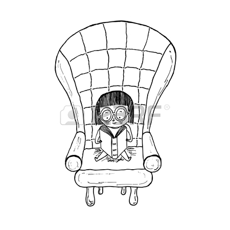 450x450 Little Girl Reading On A Big Bird, Vector Illustration Royalty