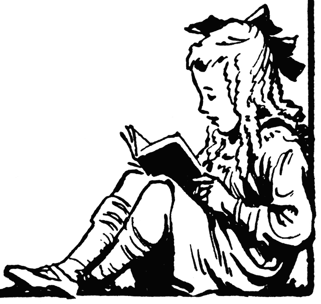 640x606 Young Girl Sitting Amp Reading Clipart Etc