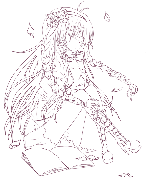 496x624 Anime Girl Reading By Clohart