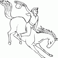 200x200 Girl Riding A Horse