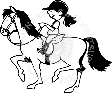 361x300 Riding Horse In Black And White