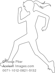 227x300 Girl Running Clipart Black And White
