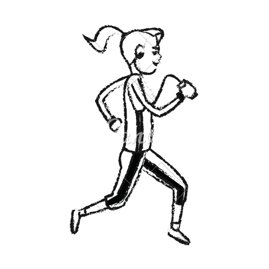 550x550 Girl Running With Phone And Headphones Icon