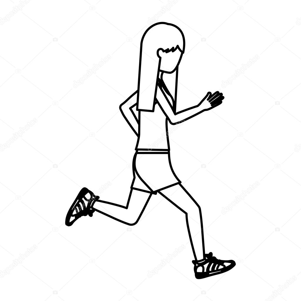 1024x1024 Girl Running Design Stock Vector Grgroupstock