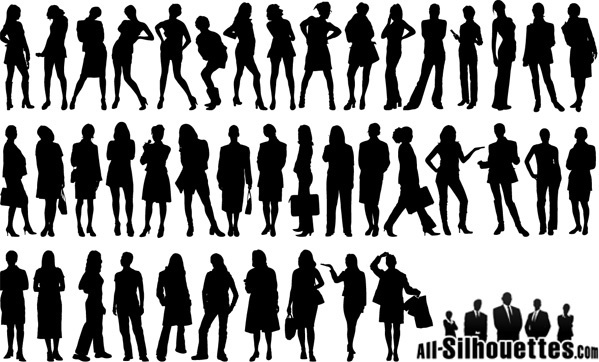 599x362 Vector Girl Silhouettes Free Vector Download (8,020 Free Vector