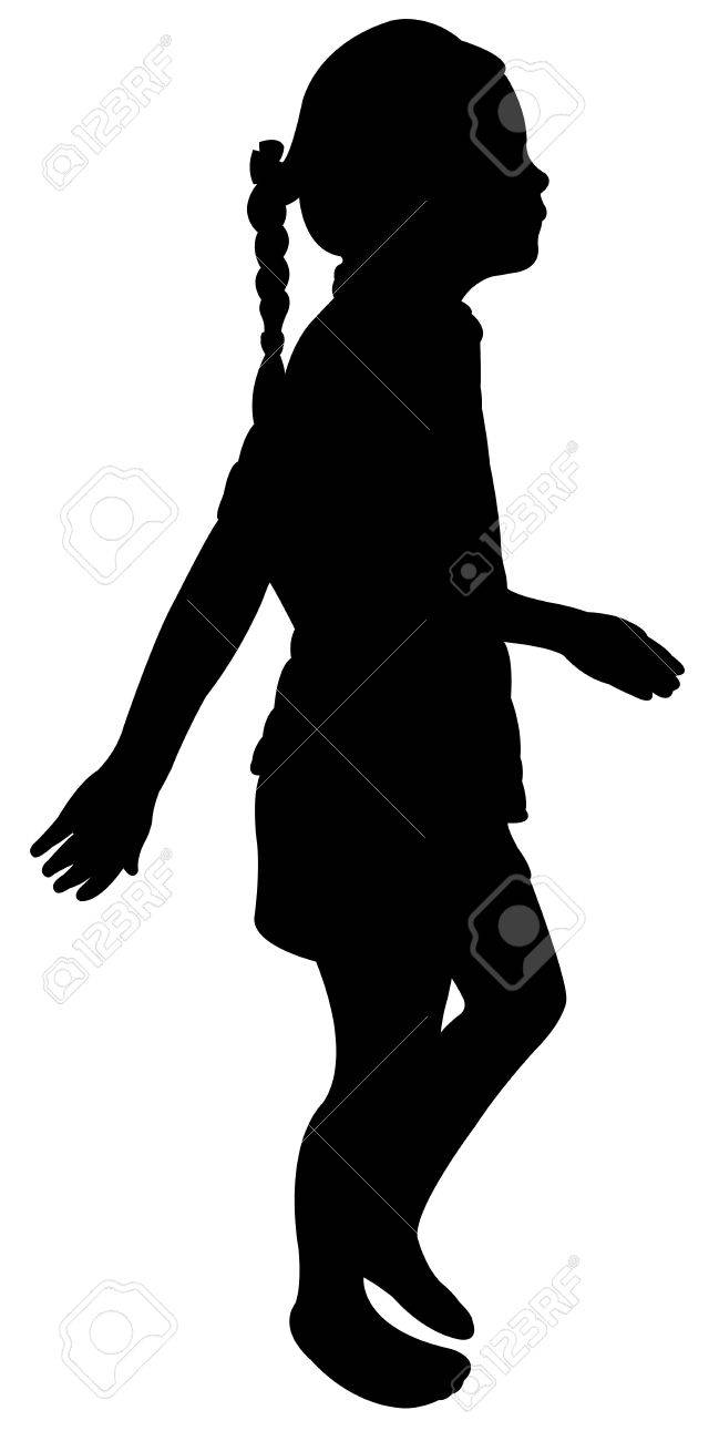 649x1300 Walking School Girl Silhouette Vector Royalty Free Cliparts
