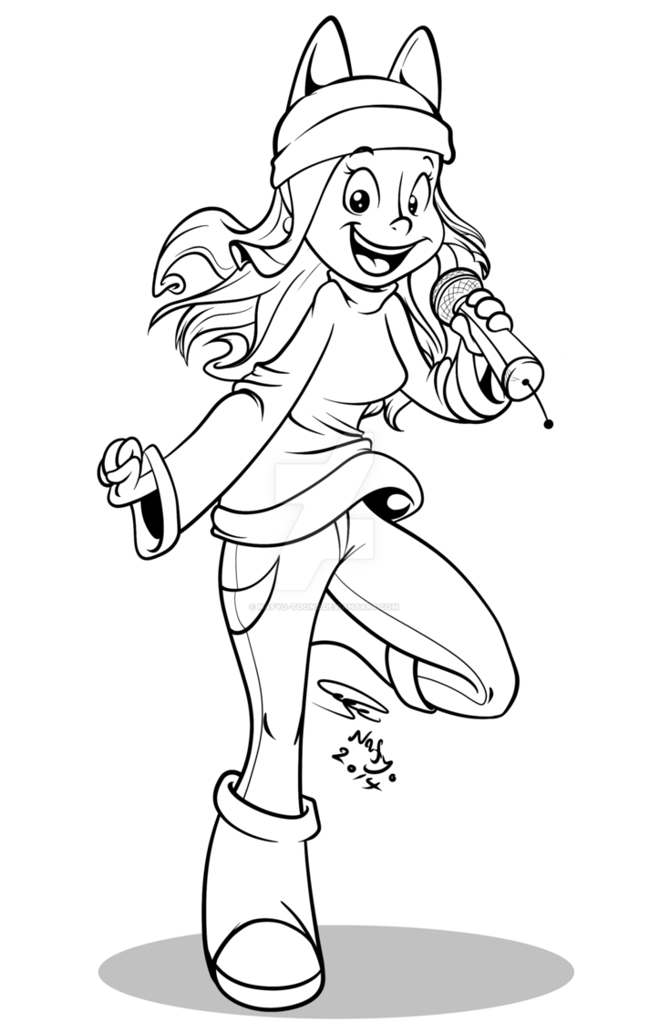 712x1122 Commission Cat Girl Singing By Nafyo Toons