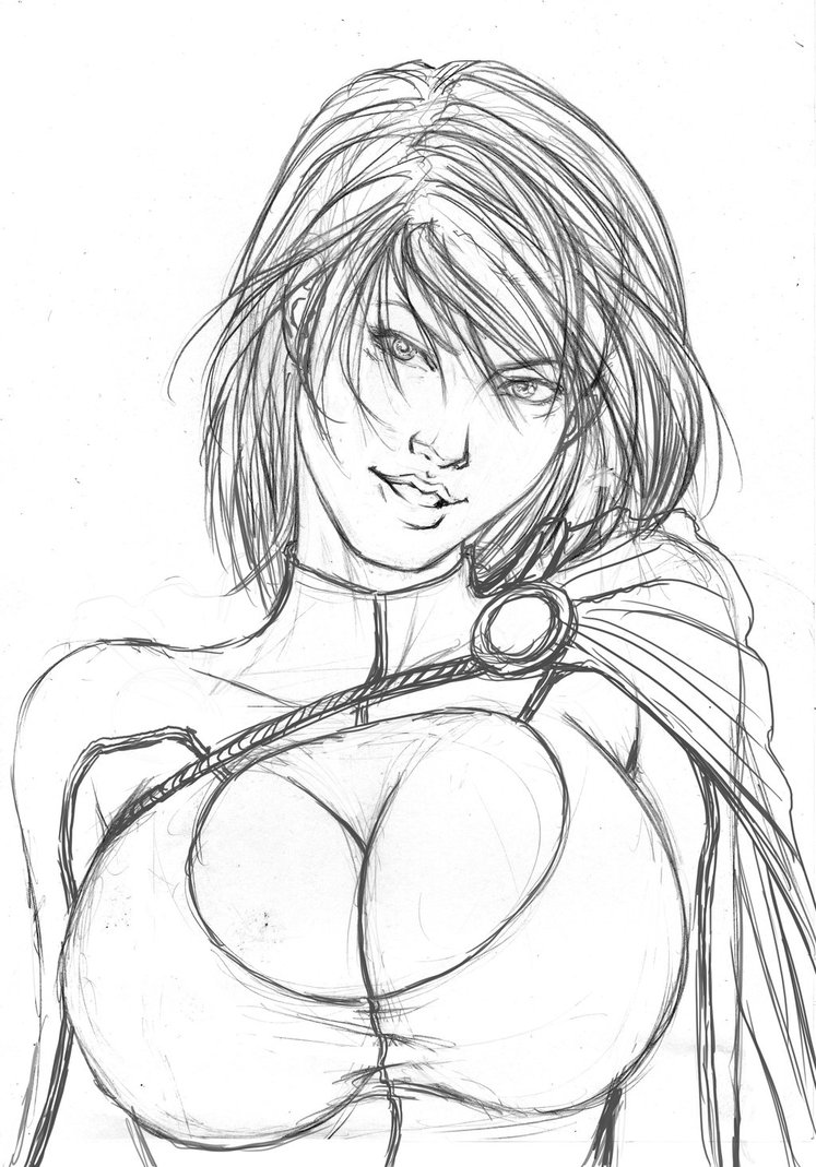 747x1069 Sketch Power Girl By Eijinet