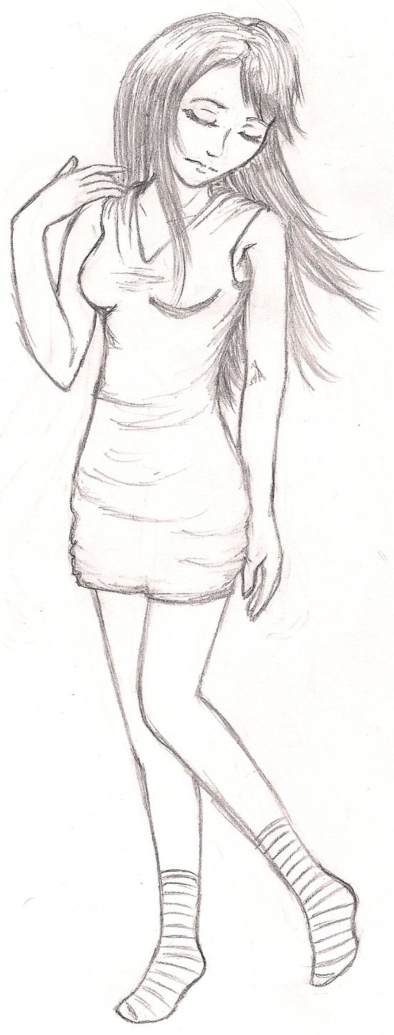 552x1449 Sketch Of A Pretty Girl By Samuraxiv