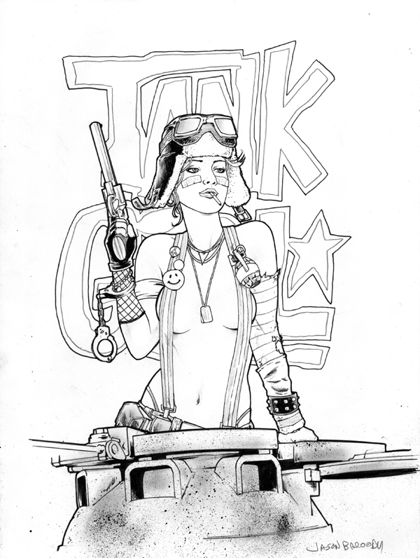 600x796 Tank Girl Sketch By Jasonbaroody