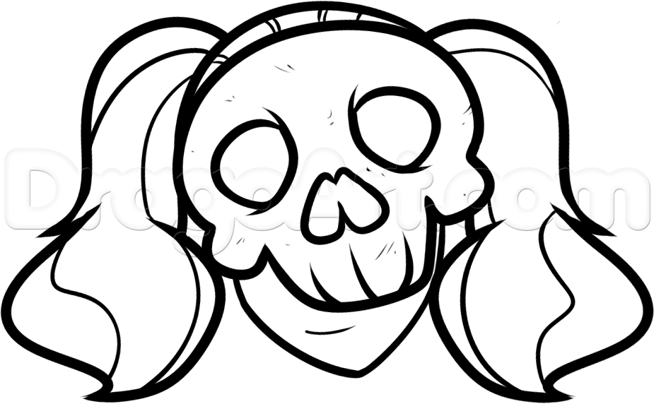 925x572 How To Draw An Anime Skull Girl Step 7 Skull Anime