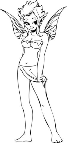 225x480 Elf Girl Standing Coloring Page Free Printable Coloring Pages