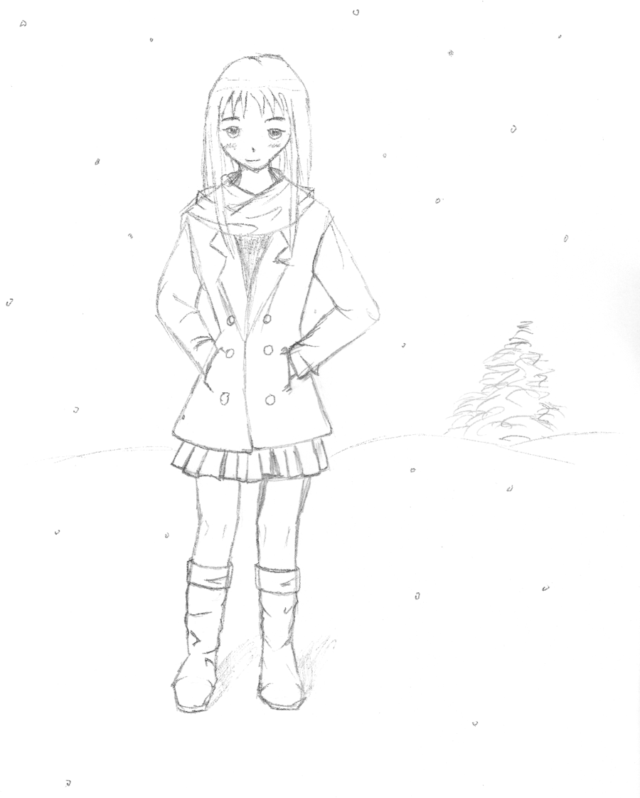 Girl Standing Drawing at GetDrawings | Free download