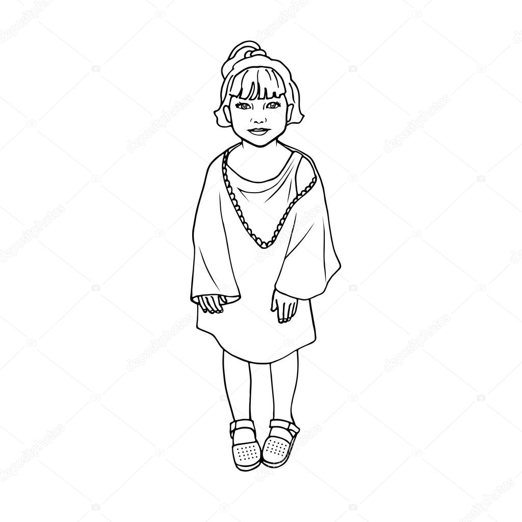 1024x1024 Doodle Drawing Little Poor Girl Stock Vector Jenyakot86.gmail