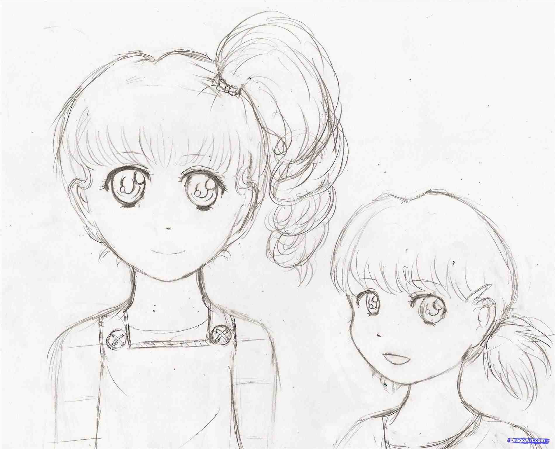 1899x1536 The Images Collection Of For Girls Step By Step Sketch Drawn Manga