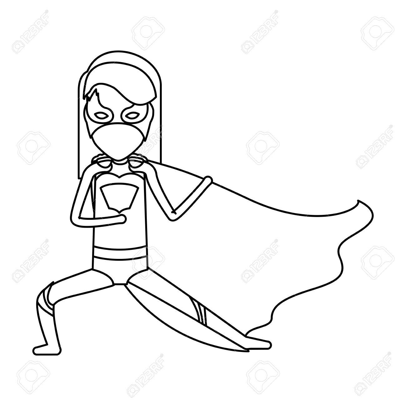 1300x1300 Monochrome Silhouette Faceless Of Girl Superhero In Defensive
