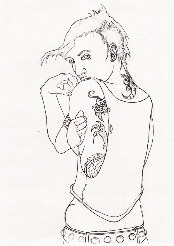 595x842 Nice Day Designs The Girl With The Dragon Tattoo Drawing Evolution