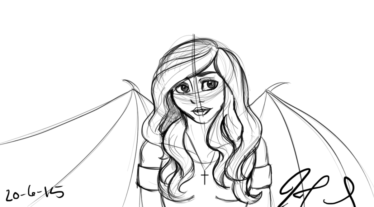 1201x665 Vampire Girl Sketch (Pencil) By Poptart Kaii