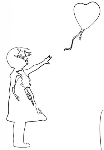 333x480 Girl With Balloon By Banksy Coloring Page Free Printable