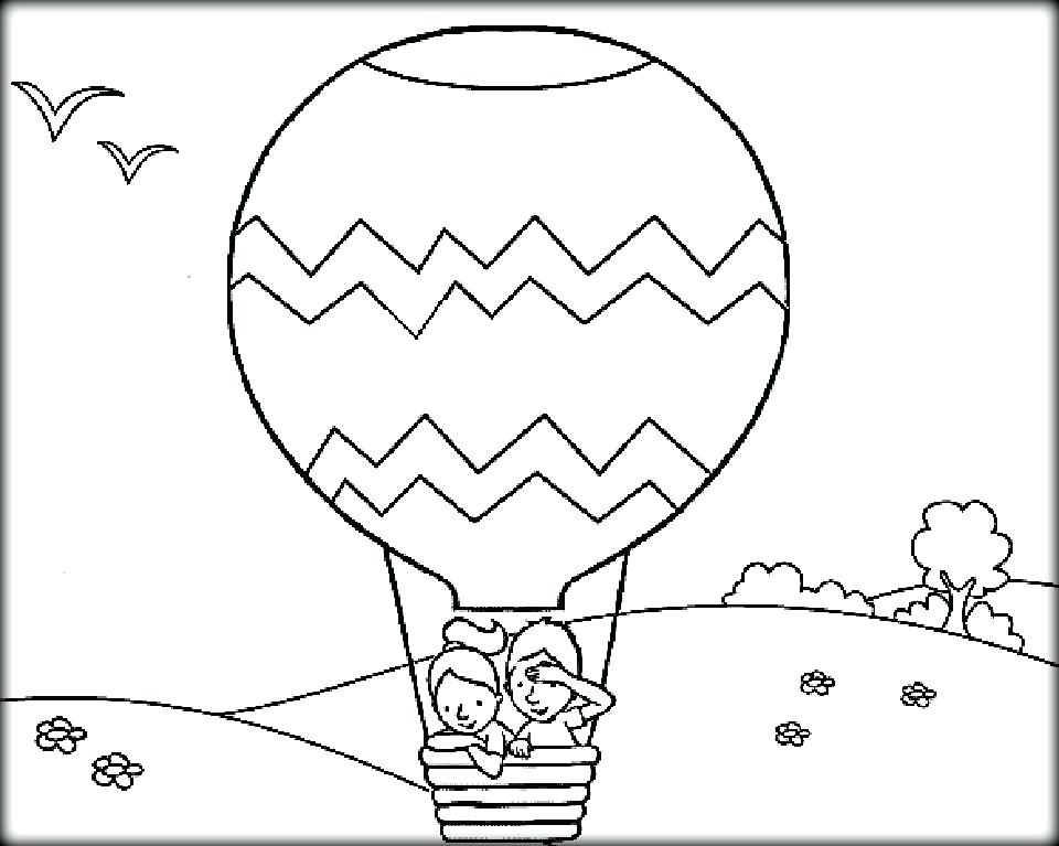 960x767 Hot Air Balloon Coloring Pages Boy And Girl In The Air Balloon Hot